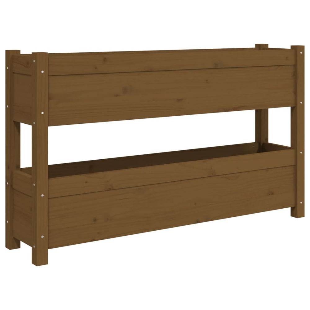 vidaXL Planter Honey Brown 112x25x66 cm Solid Pine Wood