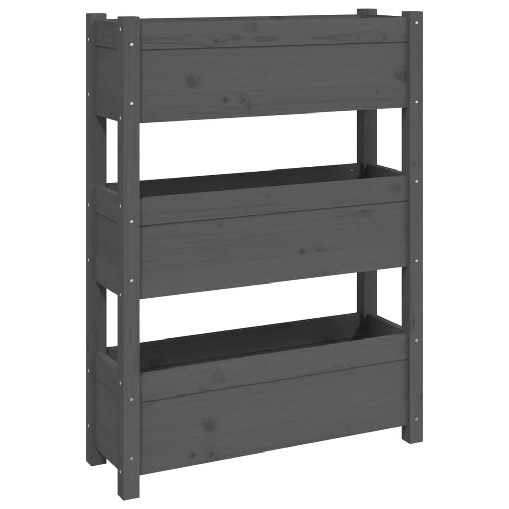 vidaXL Garden Planter Grey 77x25x104.5 cm Solid Pine Wood