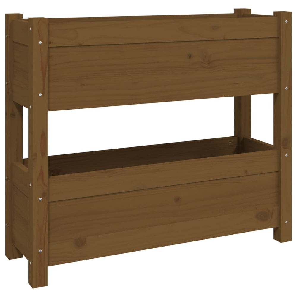 vidaXL Planter Honey Brown 77x25x66 cm Solid Pine Wood