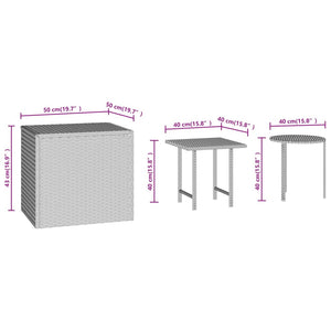 vidaXL Side Tables 3 pcs Brown Poly Rattan