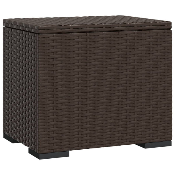 vidaXL Stool with Cushion Brown 40x30x40 cm Poly Rattan