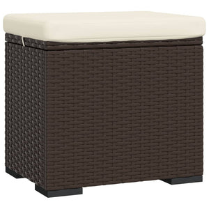 vidaXL Stools with Cushions 2 pcs Brown 40x30x40 cm Poly Rattan