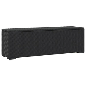vidaXL Bench with Seat Cushion Black 110x30x40 cm Poly Rattan
