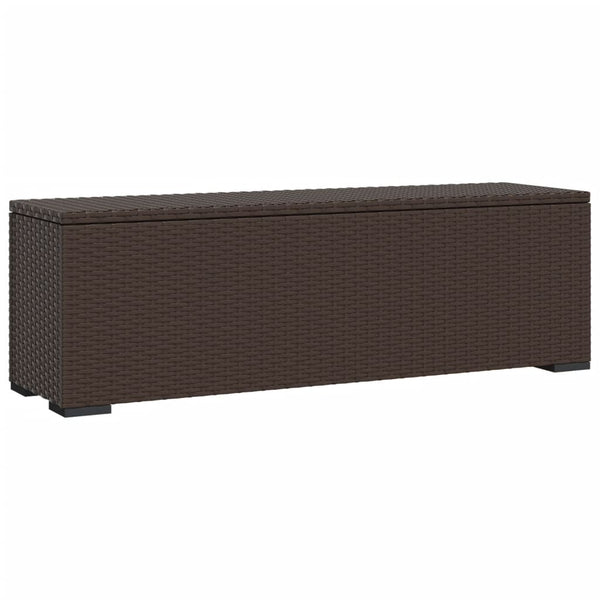 vidaXL Ottoman with Cushion Brown 110x30x40 cm Poly Rattan