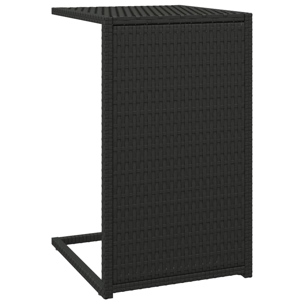 vidaXL C-shaped Side Table Black 40x35x60 cm Poly Rattan