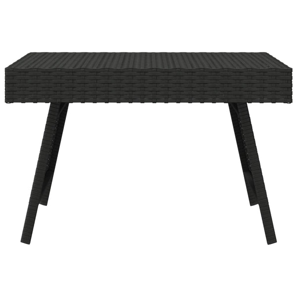 vidaXL Foldable Side Table Black 60x40x38 cm Poly Rattan
