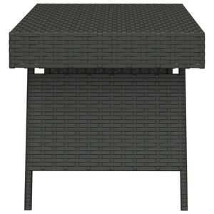 vidaXL Foldable Side Table Black 60x40x38 cm Poly Rattan