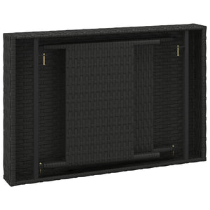 vidaXL Foldable Side Table Black 60x40x38 cm Poly Rattan