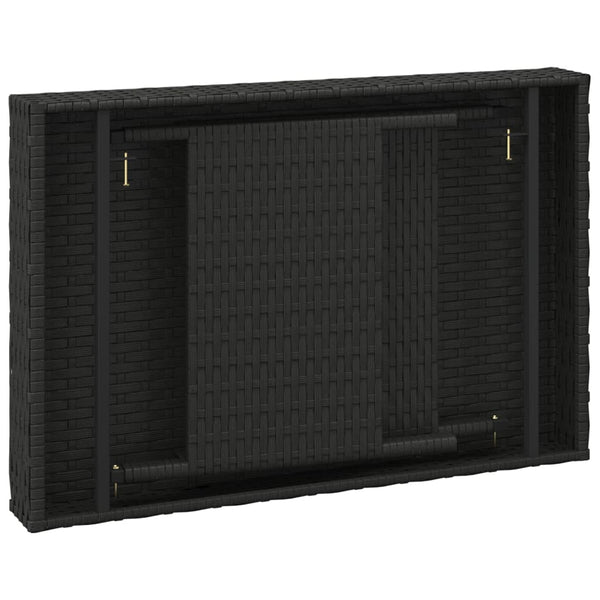 vidaXL Foldable Side Table Black 60x40x38 cm Poly Rattan