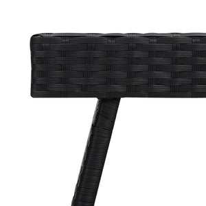 vidaXL Foldable Side Table Black 60x40x38 cm Poly Rattan