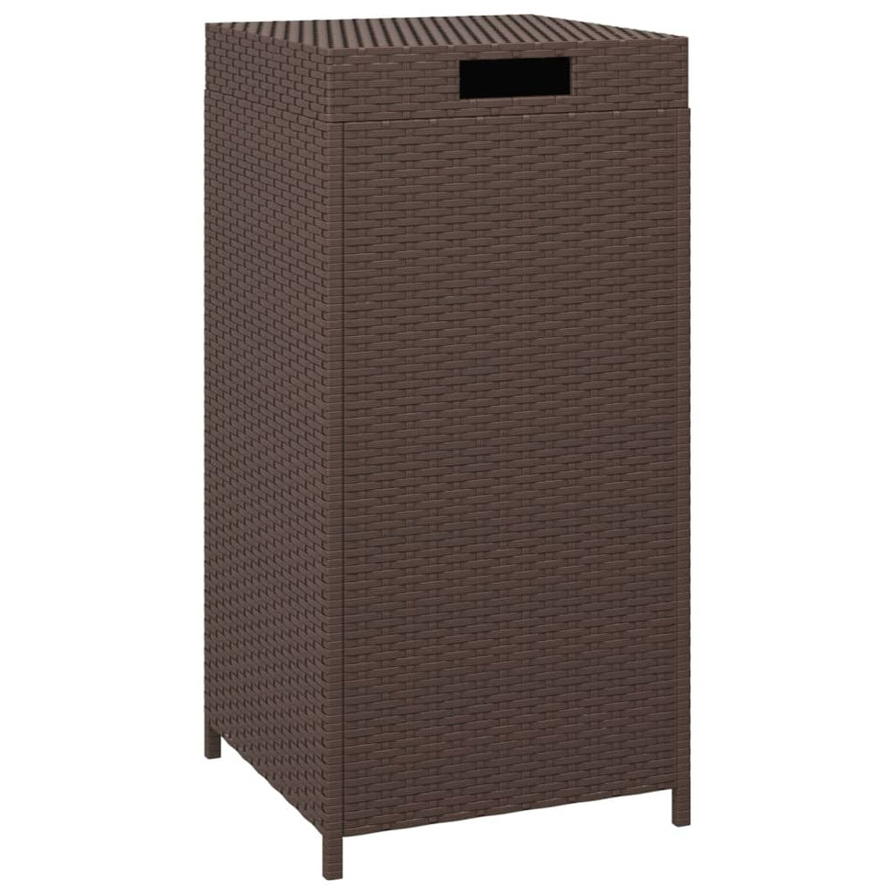 vidaXL Rubbish Bin Brown 40x40x80 cm Poly Rattan