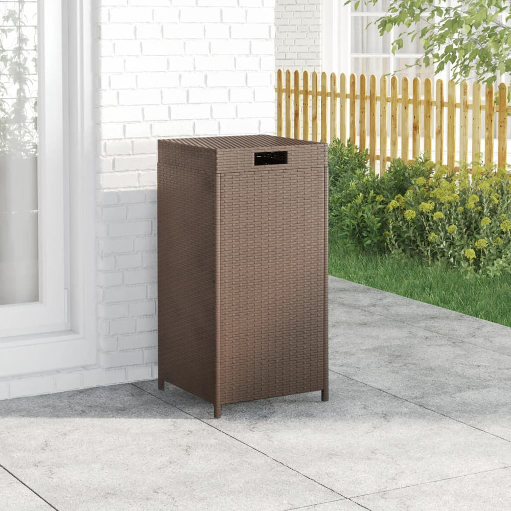 vidaXL Rubbish Bin Brown 40x40x80 cm Poly Rattan