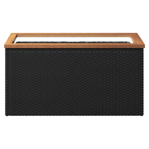vidaXL Planter Black 80x40x40 cm Poly Rattan