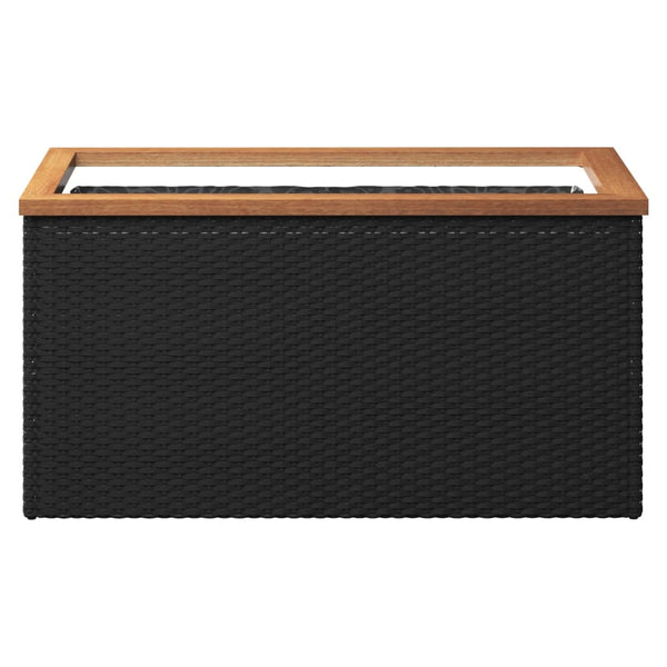 vidaXL Planter Black 80x40x40 cm Poly Rattan