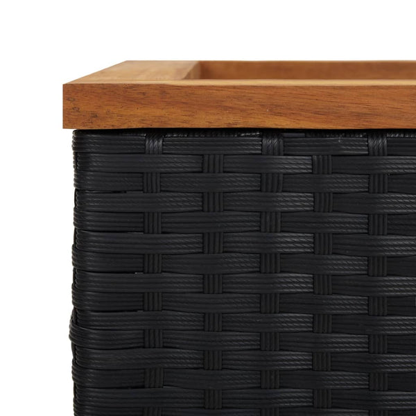 vidaXL Planter Black 80x40x40 cm Poly Rattan