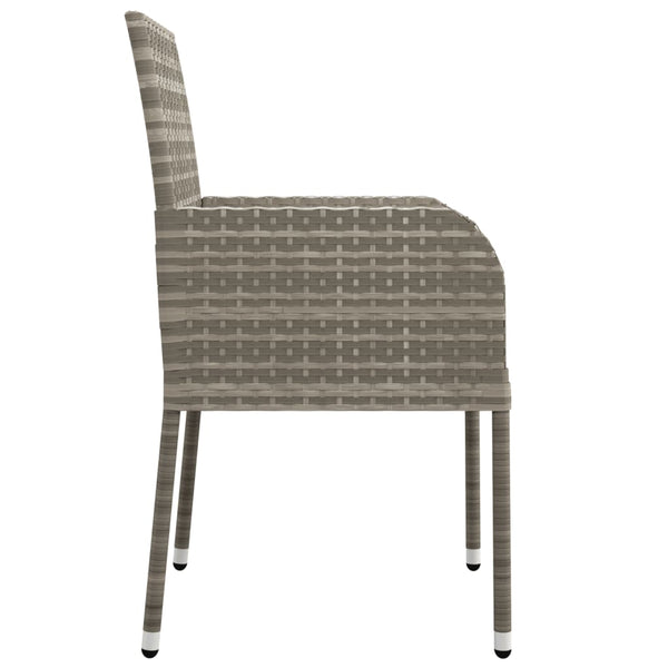 vidaXL Garden Dining Chairs with Cushions 2 pcs Poly Rattan Grey