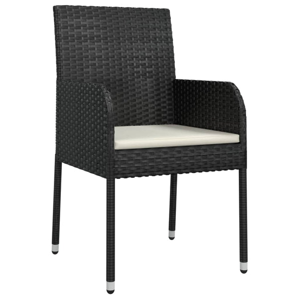 vidaXL Garden Chairs with Cushions 4 pcs. Poly Rattan Black