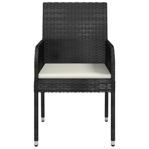 vidaXL Garden Chairs with Cushions 4 pcs. Poly Rattan Black