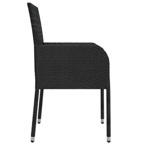 vidaXL Garden Chairs with Cushions 4 pcs. Poly Rattan Black