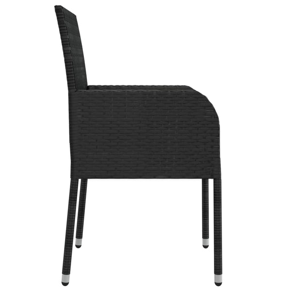 vidaXL Garden Chairs with Cushions 4 pcs. Poly Rattan Black