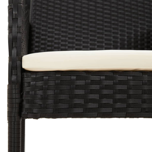 vidaXL Garden Chairs with Cushions 4 pcs. Poly Rattan Black