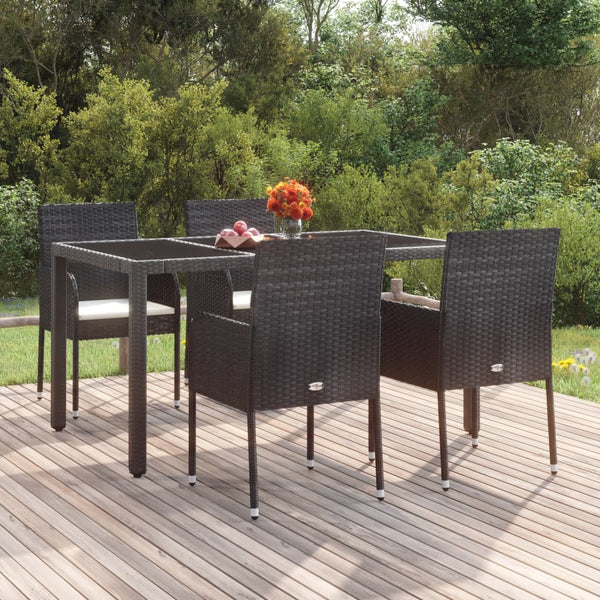vidaXL Garden Chairs with Cushions 4 pcs. Poly Rattan Black