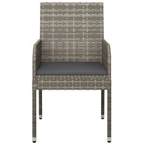 vidaXL Garden Chairs with Cushions 4 pcs Poly Rattan Grey
