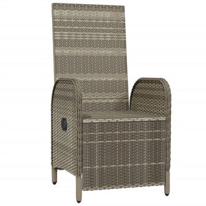 vidaXL Garden Relax Armchairs with Cushions 2 pcs Poly Rattan Grey