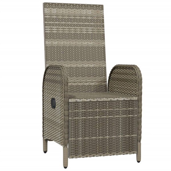 vidaXL Garden Relax Armchairs with Cushions 2 pcs Poly Rattan Grey