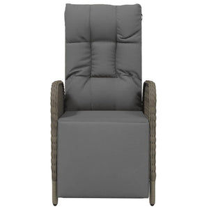 vidaXL Garden Relax Armchairs with Cushions 2 pcs Poly Rattan Grey