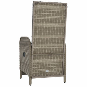 vidaXL Garden Relax Armchairs with Cushions 2 pcs Poly Rattan Grey