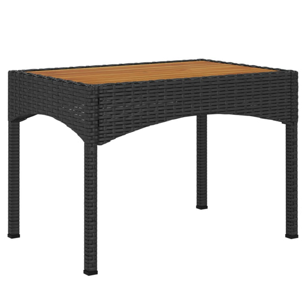 vidaXL 3-Piece Garden Lounge Set with Cushions Black Poly Rattan