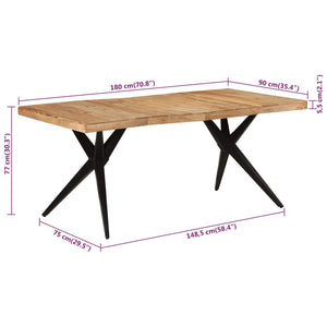 Schwarzer Esstisch Akazie Massivholz 180 cm