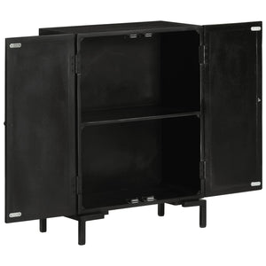 Schwarzes Mango Massivholz Sideboard 55cm