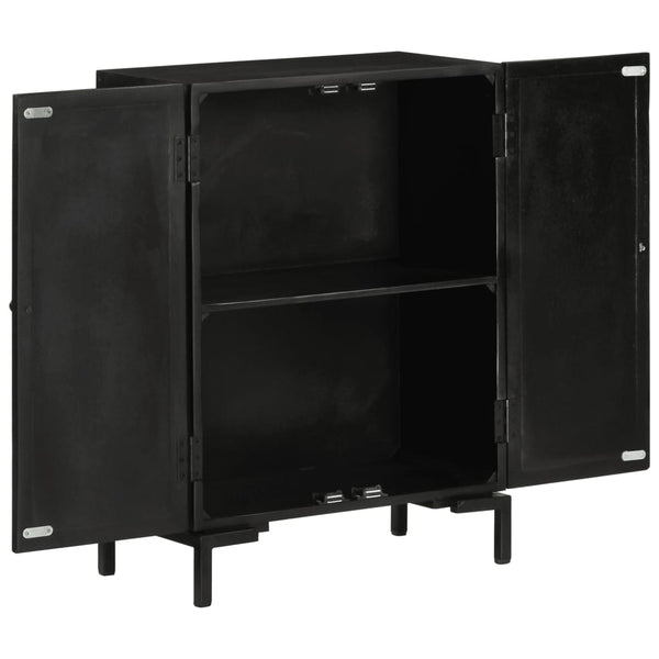 Schwarzes Mango Massivholz Sideboard 55cm