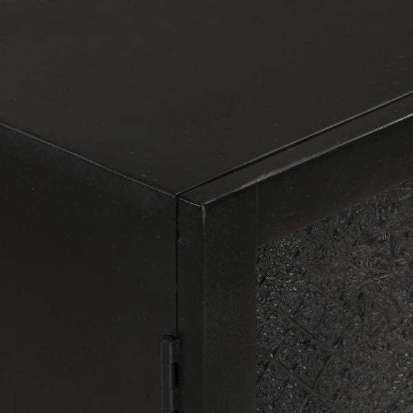 Schwarzes Mango Massivholz Sideboard 55cm