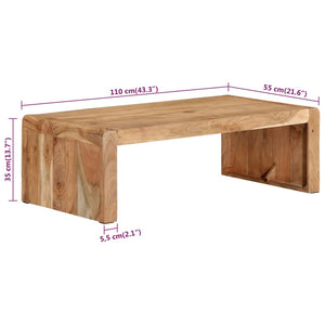Akazie Couchtisch Massivholz 110x55 cm