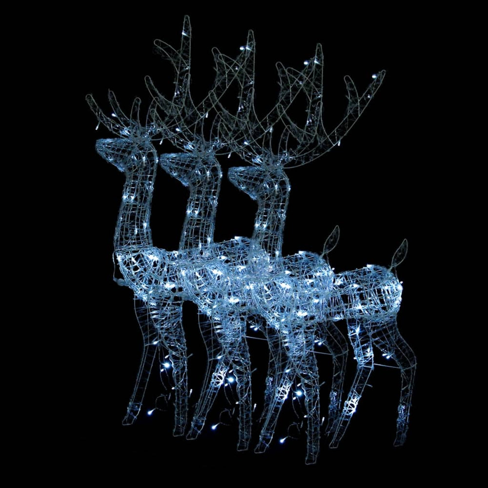vidaXL LED Reindeer 3 pcs. Acrylic 120 cm Cold White