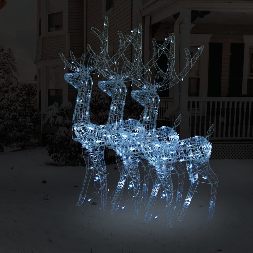 vidaXL LED Reindeer 3 pcs. Acrylic 120 cm Cold White