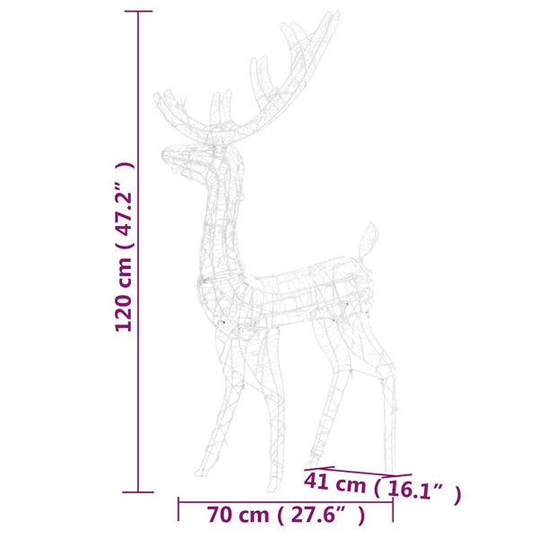 vidaXL LED Reindeer 2 pcs. Acrylic 120 cm Blue