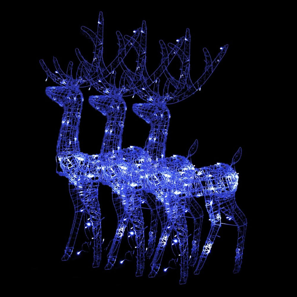 vidaXL LED Reindeer 3 pcs. Acrylic 120 cm Blue