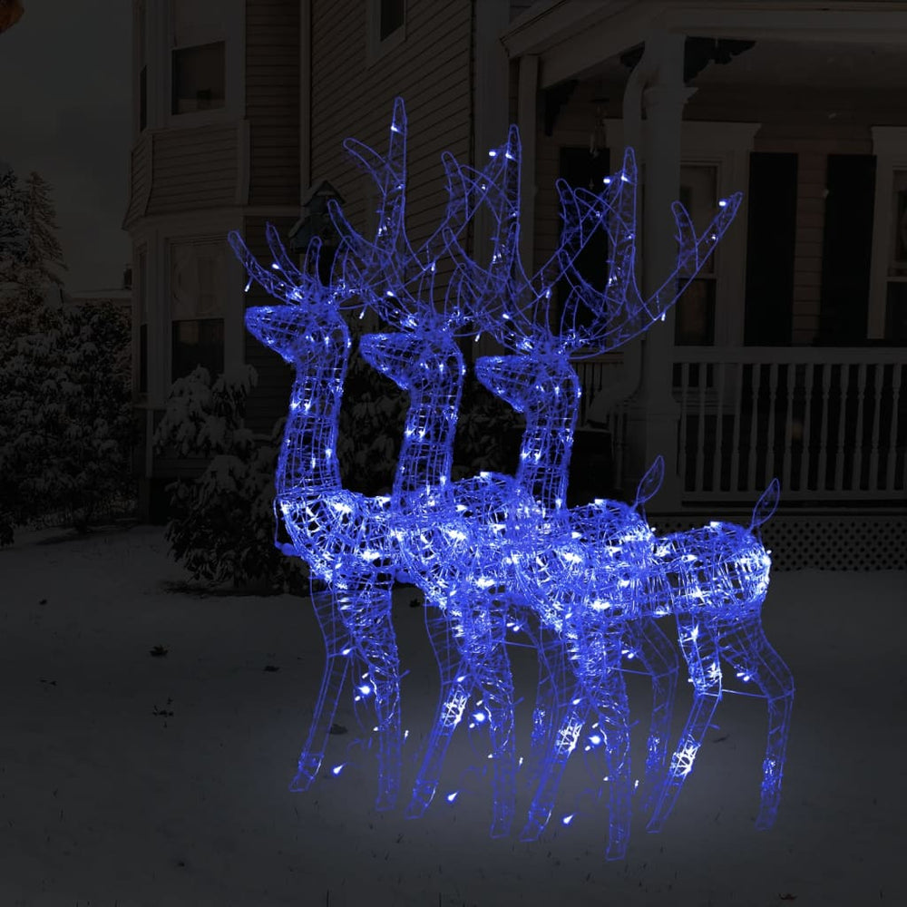 vidaXL LED Reindeer 3 pcs. Acrylic 120 cm Blue