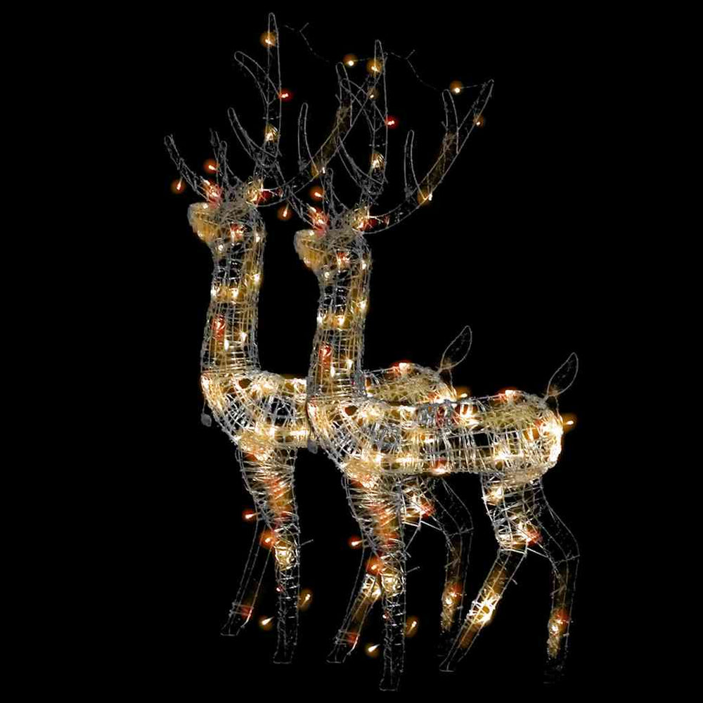 vidaXL Reindeer Christmas Decoration Acrylic 2 pcs 120 cm Multicolored
