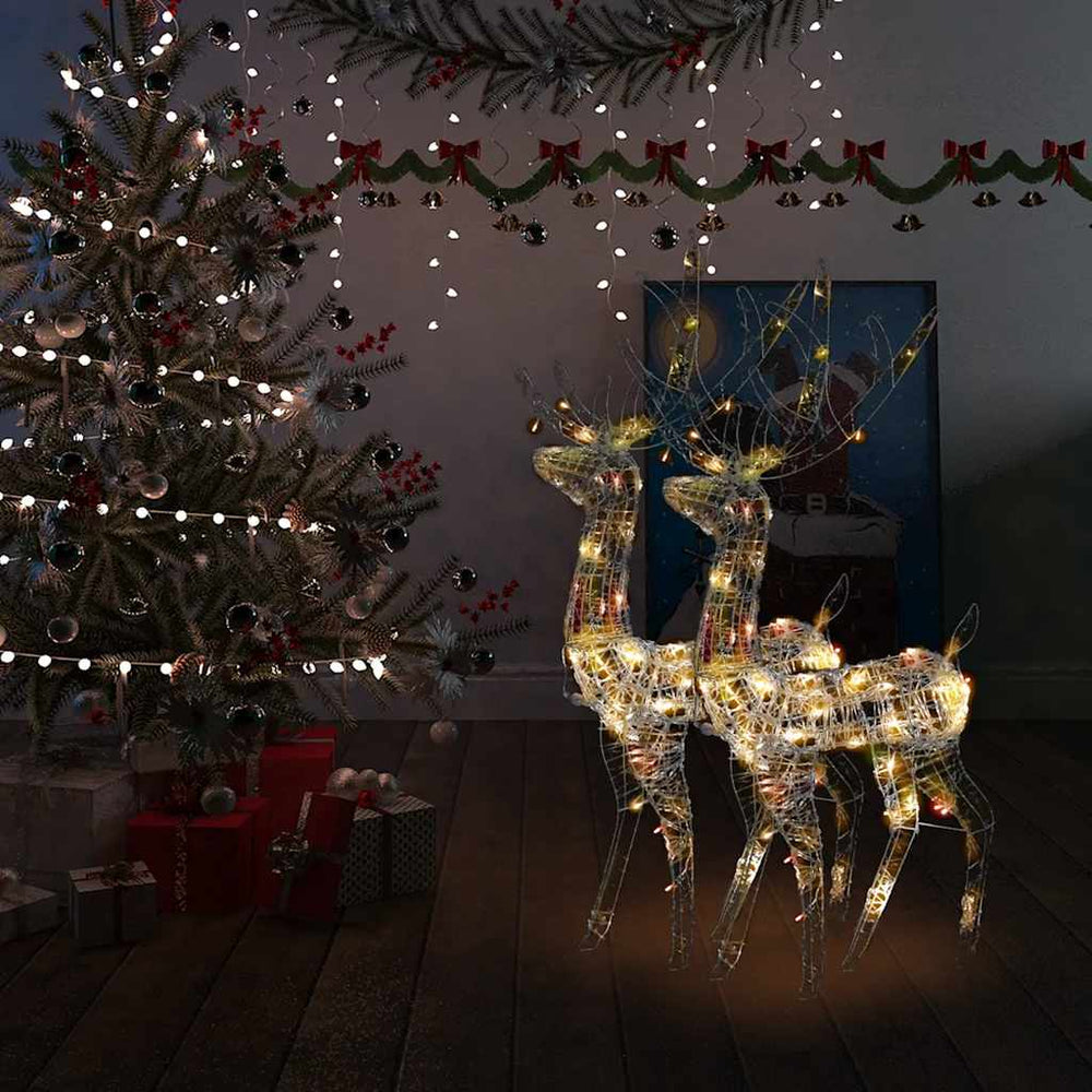 vidaXL Reindeer Christmas Decoration Acrylic 2 pcs 120 cm Multicolored