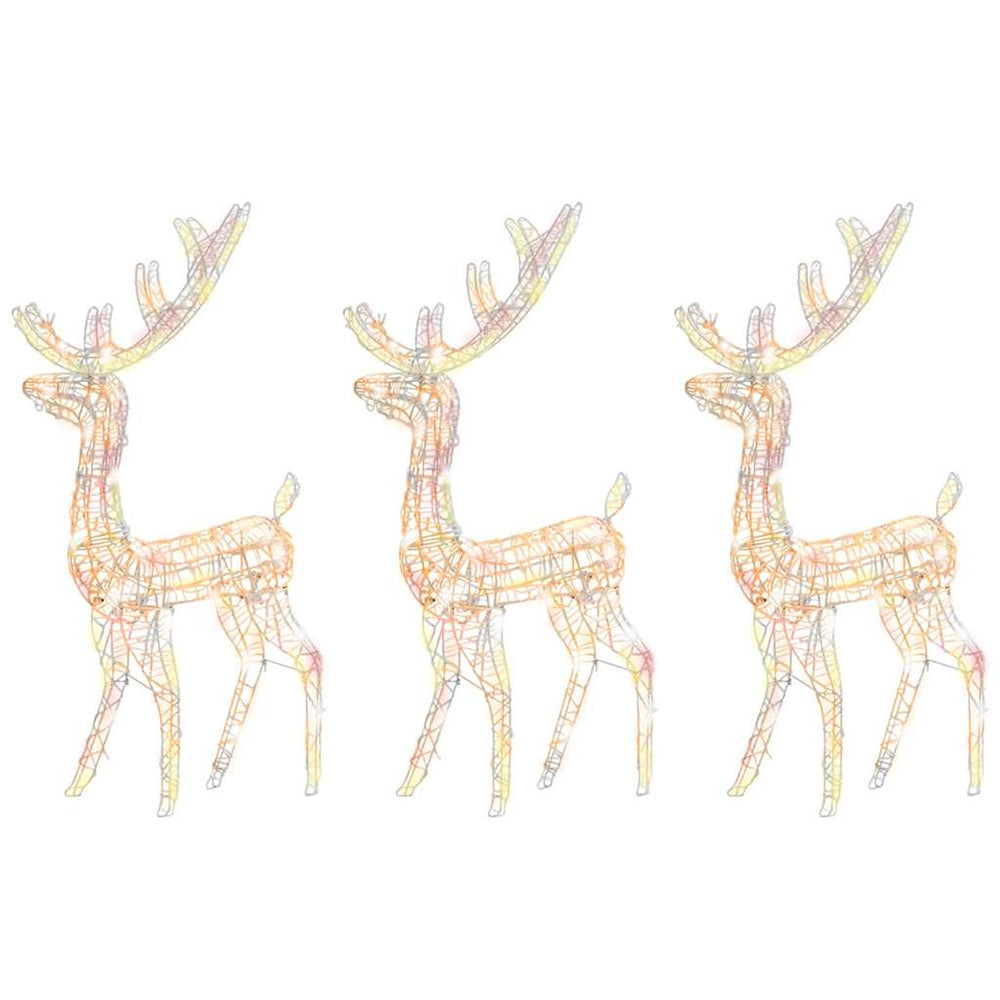 vidaXL Reindeer Christmas Decoration Acrylic 3 pcs. 120 cm Multicolored