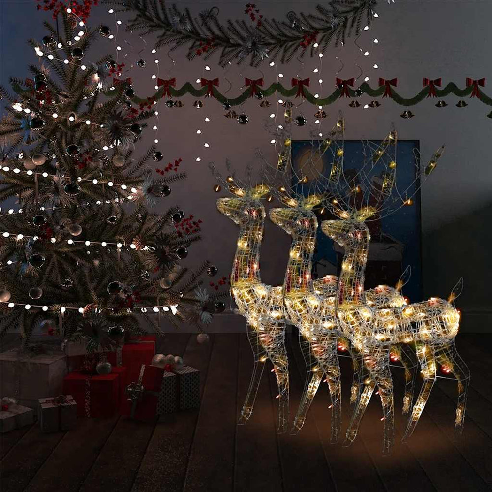 vidaXL Reindeer Christmas Decoration Acrylic 3 pcs. 120 cm Multicolored