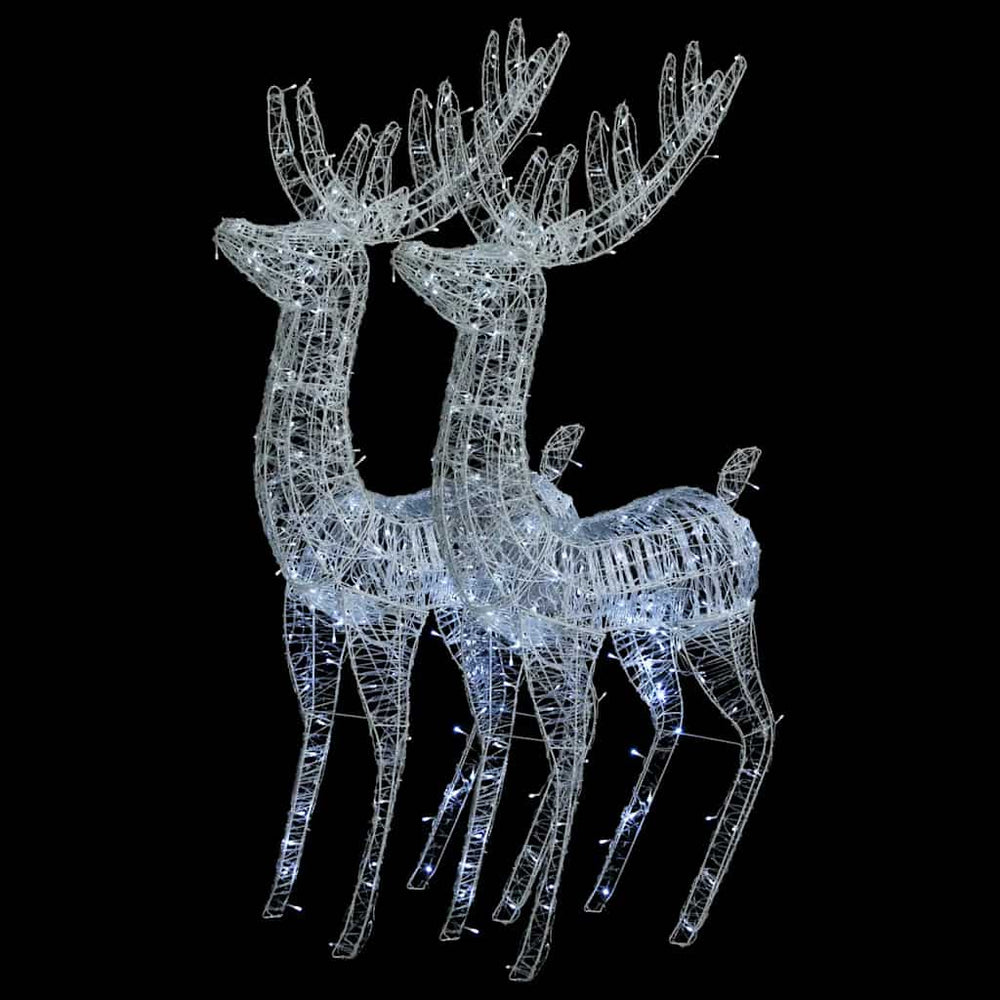 vidaXL XXL Reindeer Christmas Decoration Acrylic 250 LED 2 pcs. 180 cm