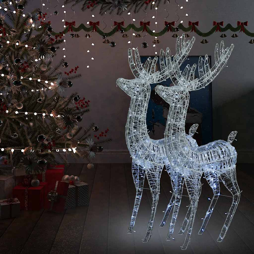 vidaXL XXL Reindeer Christmas Decoration Acrylic 250 LED 2 pcs. 180 cm