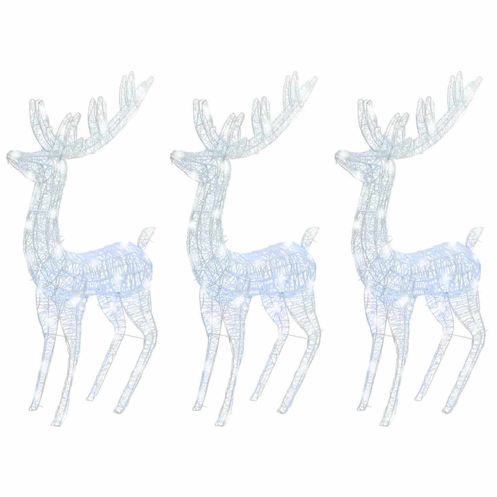 vidaXL XXL Reindeer Christmas Decoration Acrylic 250 LED 3 pcs. 180 cm