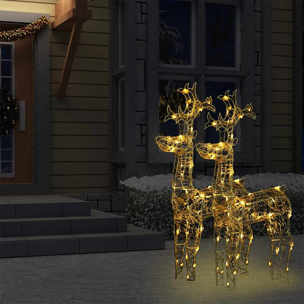 vidaXL Reindeer Christmas Decoration 2 pcs 60x16x100 cm Acrylic